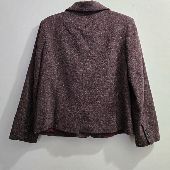 L.L. Bean's Womens Brown Tweed Wool Blend Blazer size LP - Picture 3 of 14